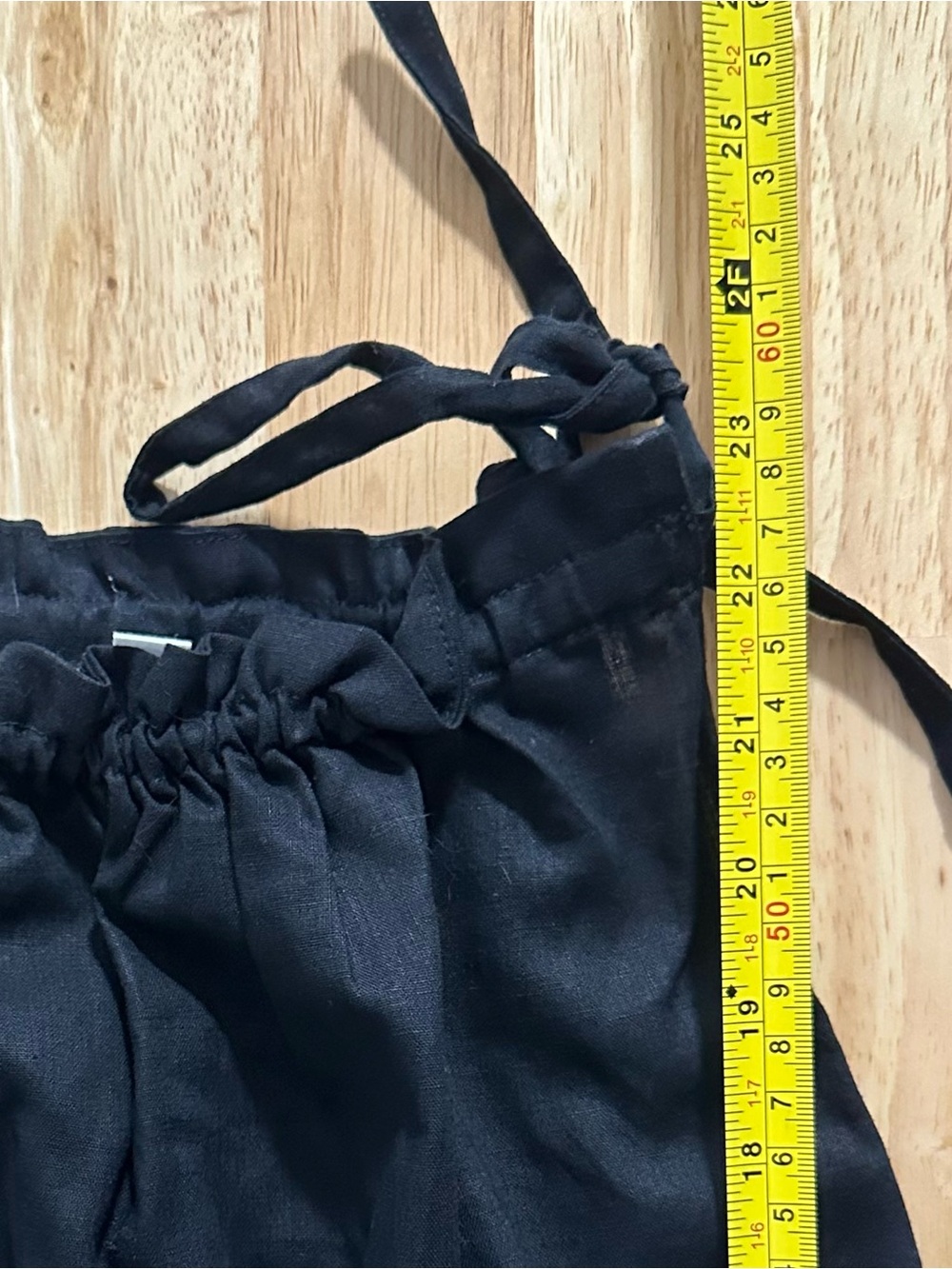 GAP Black Linen & Cotton Blend Tie Sleeve Tank Top - Picture 4 of 6